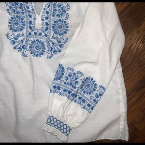 Boho White Sleeved Shirt